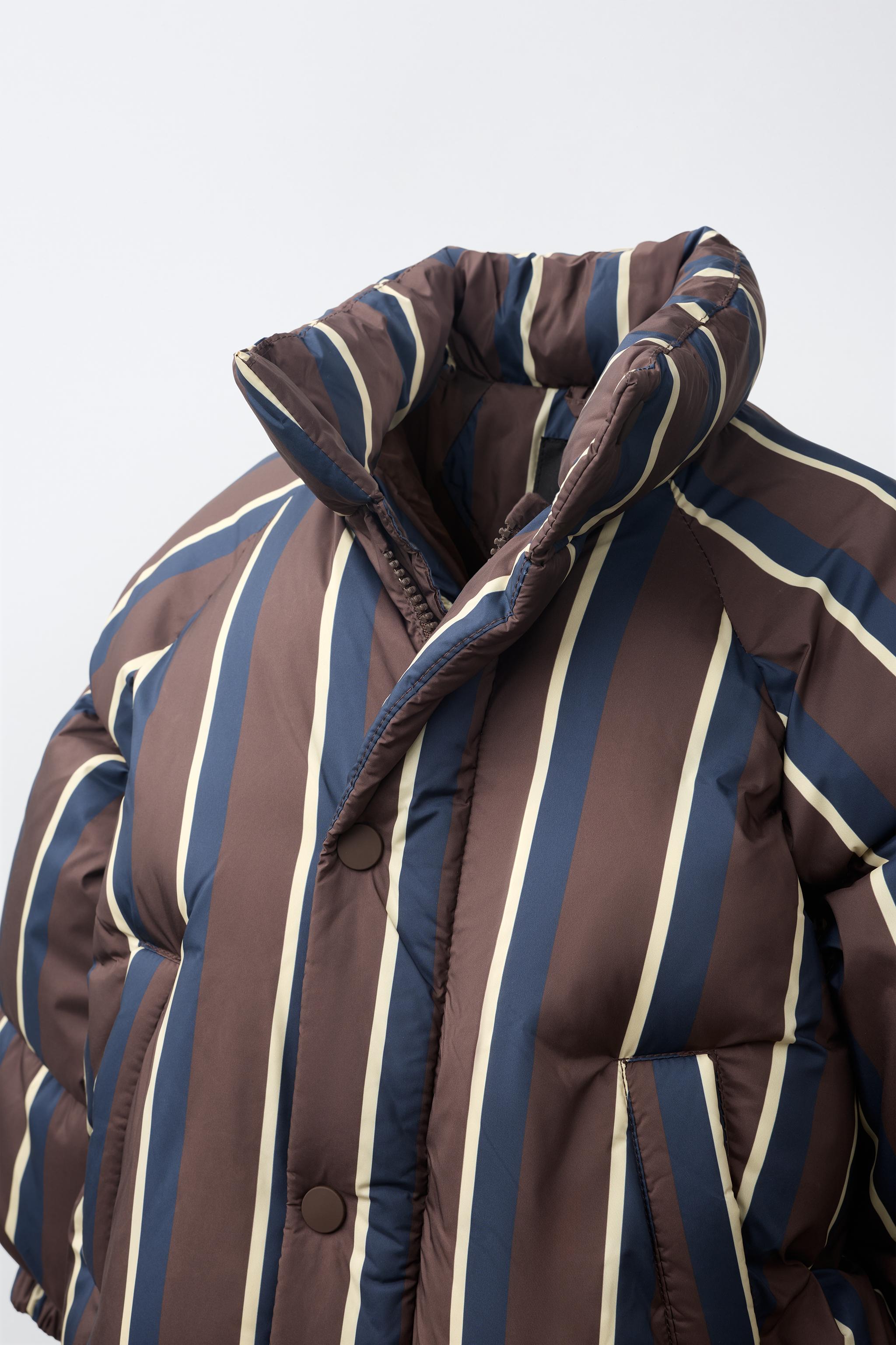 WATER-REPELLENT PADDED STRIPED COAT